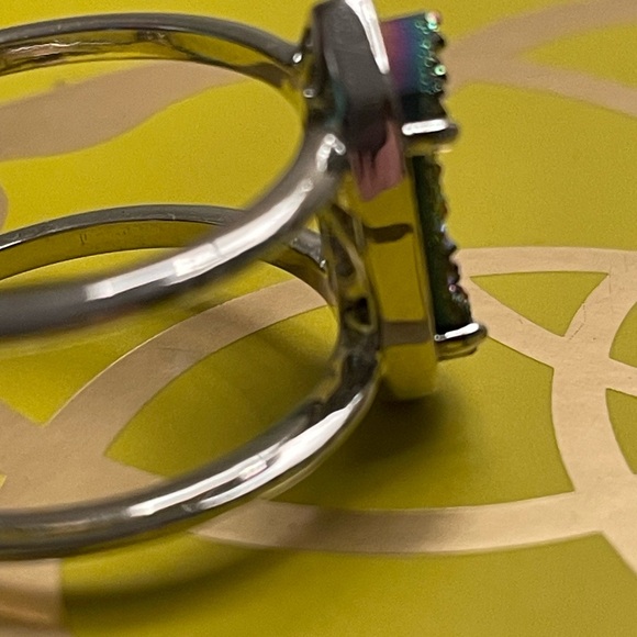 Kendra Scott Elyse Multicolor Drusy Ring 🪩Size 8 - Picture 2 of 5
